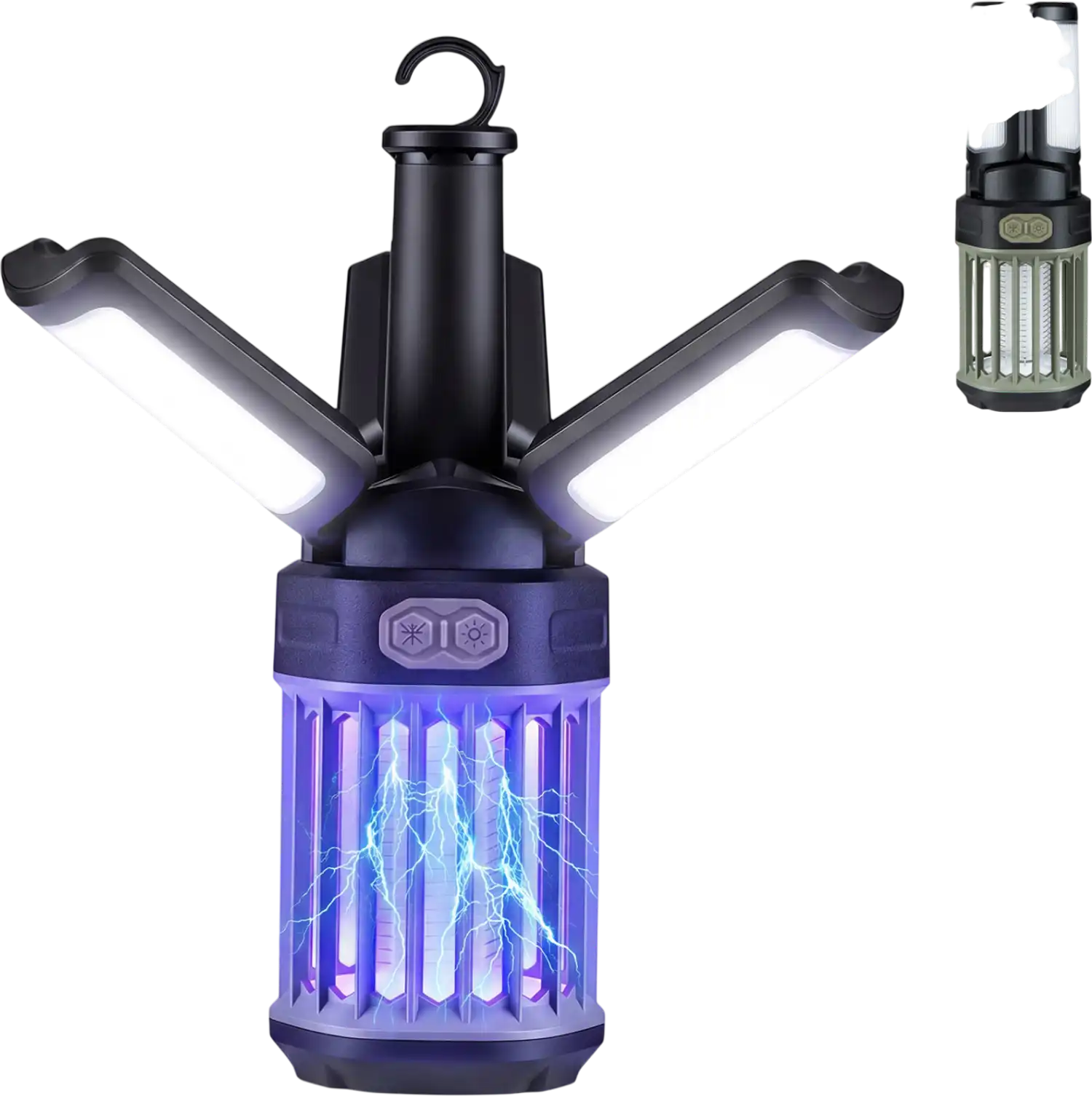 Costway Outdoor Bug Zapper Foldable Camping Lantern USB-C Rechargeable Electric Mosquito Killer 95688048 New