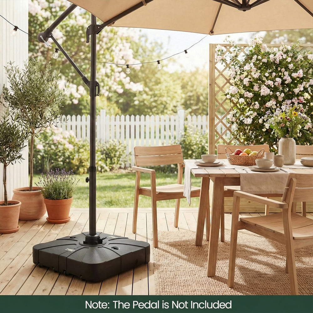 Outdoor Cantilever Umbrella Base Square Water and Sand Fillable Base - Gallery View 5 of 10