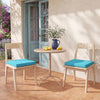 Turquoise outdoor chair cushion set of 4, made of waterproof olefin fabric, adds comfort and style to your furniture.
