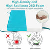Turquoise outdoor chair cushion set of 6, made of waterproof olefin fabric with high-density 28D foam for comfort.