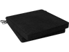 Black outdoor chair cushion set of 2, 20"x20"x2", waterproof and fade-resistant olefin fabric for added comfort.