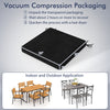 Black outdoor chair cushion set of 2, 20" x 20" x 2", waterproof, fade-resistant, ideal for indoor and outdoor use.