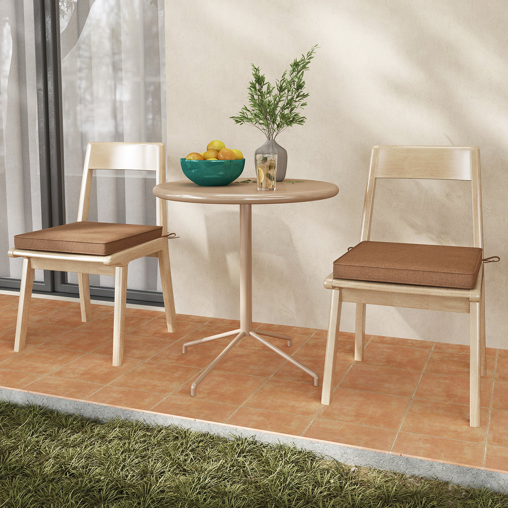 Outdoor Chair Cushion Set of 2 Waterproof Fade-Resistant Olefin Seat Cushions-Brown - Gallery View 1 of 9