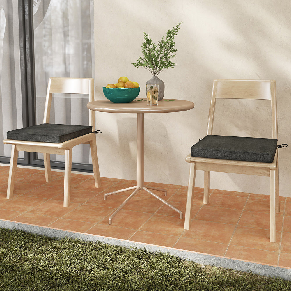 Outdoor Chair Cushion Set of 2 Waterproof Fade-Resistant Olefin Seat Cushions-Gray - Gallery View 1 of 9