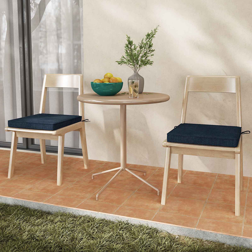 Outdoor Chair Cushion Set of 2 Waterproof Fade-Resistant Olefin Seat Cushions-Navy - Gallery View 1 of 9