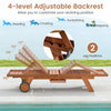 Outdoor chaise lounge chair with wheels, 4-position adjustable backrest, perfect for sunbathing and relaxation by the.