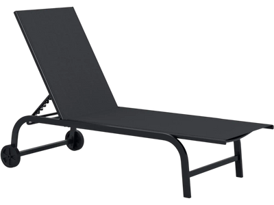 Costway Outdoor Chaise Lounge Chair w/ Wheels Metal Frame 22838189 New