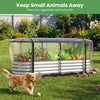Outdoor color steel raised garden bed with greenhouse cover, featuring removable PVC for seasonal planting and animal.