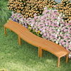 Outdoor Curved Acacia  Wood Bench Set of 2/3/4 for Front Porch-3 - Gallery View 1 of 7