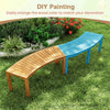Curved acacia wood garden bench for 2, showcasing DIY painting options, perfect for outdoor patios and gardens.