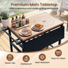 Spacious 34" x 20" wood-like tabletop of the outdoor dining cart with BBQ grill, featuring heat-resistant design for.