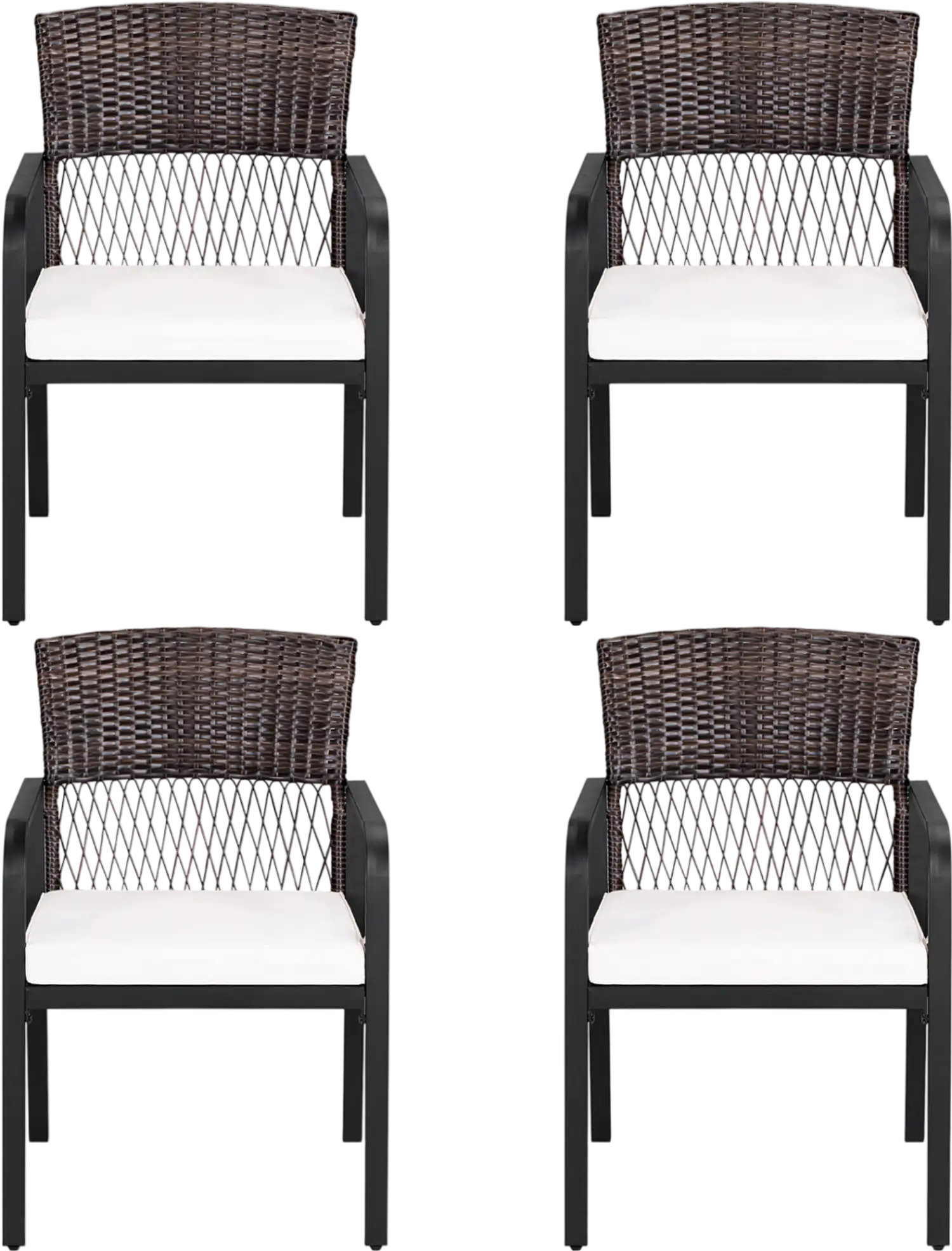 Costway Outdoor Patio Dining Chairs Set of 4 Padded Cushion Adjustable Feet 95636173 New