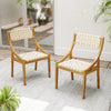 Outdoor Dining Chair with Webbing Seat and Backrest-Natural - Gallery View 1 of 9