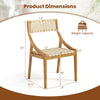 Outdoor dining chair with webbing seat, solid teak wood, ergonomic design, 300 lbs capacity, ideal for indoor and.