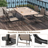 Set of 2 outdoor dining chairs with breathable fabric, heavy-duty metal frame, perfect for patio or balcony use.