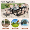 Outdoor dining chairs set of 4 with high back and metal frame, perfect for patio, backyard, or poolside use.