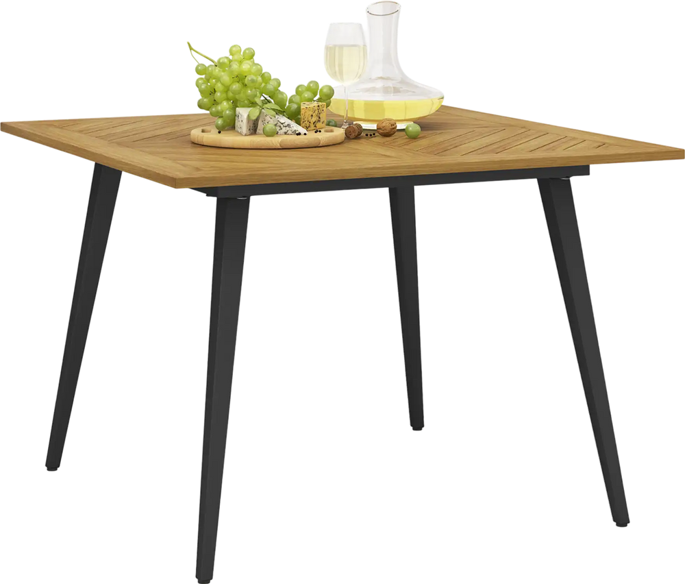 4-Person Acacia Wood Outdoor Dining Table for Garden, Poolside and Backyard