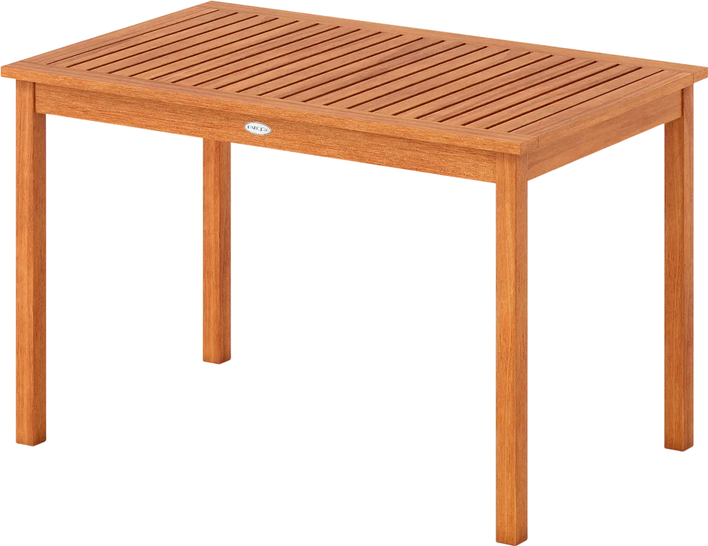 Outdoor Dining Table for 4-6 People 48 Inches Wood Rectangular Patio Table