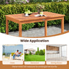 Wooden outdoor dining table for 4-6 people, 48 inches, showcasing a smooth surface, ideal for patio or backyard use.