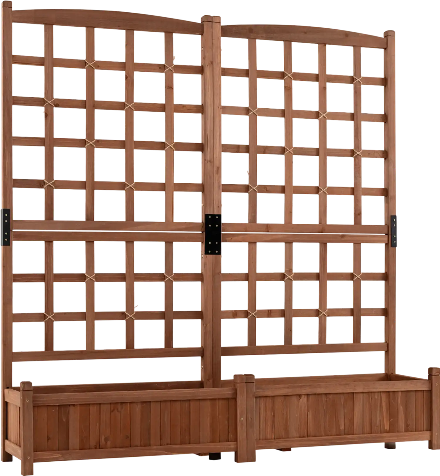 Costway Outdoor Wooden Raised Garden Bed w/ Trellis Drainage Holes 93956814 New