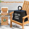 Acacia wood Adirondack lounge armchair with reinforced crossbars, supporting up to 400 lbs, ideal for outdoor.