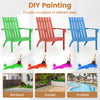 Colorful outdoor Adirondack lounge armchairs made of durable acacia wood, perfect for backyard and poolside relaxation.