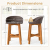 Outdoor faux rattan bar chair dimensions with acacia wood frame, ergonomic design, and 400 lbs weight capacity.