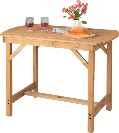 Costway Outdoor Fir Wood Dining Table w/ 1.5