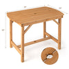 Outdoor fir wood dining table with slatted top, 1.5" umbrella hole, suitable for patio or garden use, dimensions.