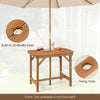 Outdoor fir wood dining table featuring a 1.5-inch umbrella hole and fixing hole, perfect for patio or garden use.