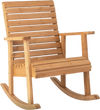 Outdoor fir wood rocking chair with high backrest, perfect for porch relaxation and DIY painting projects.