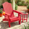 Outdoor Folding Adirondack Chair with Cup Holder and 5-Level Backrest-Red - Gallery View 1 of 8