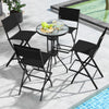 Outdoor Folding Bar Height Stool Set of 4 with Metal Frame and Footrest-Black - Gallery View 1 of 8