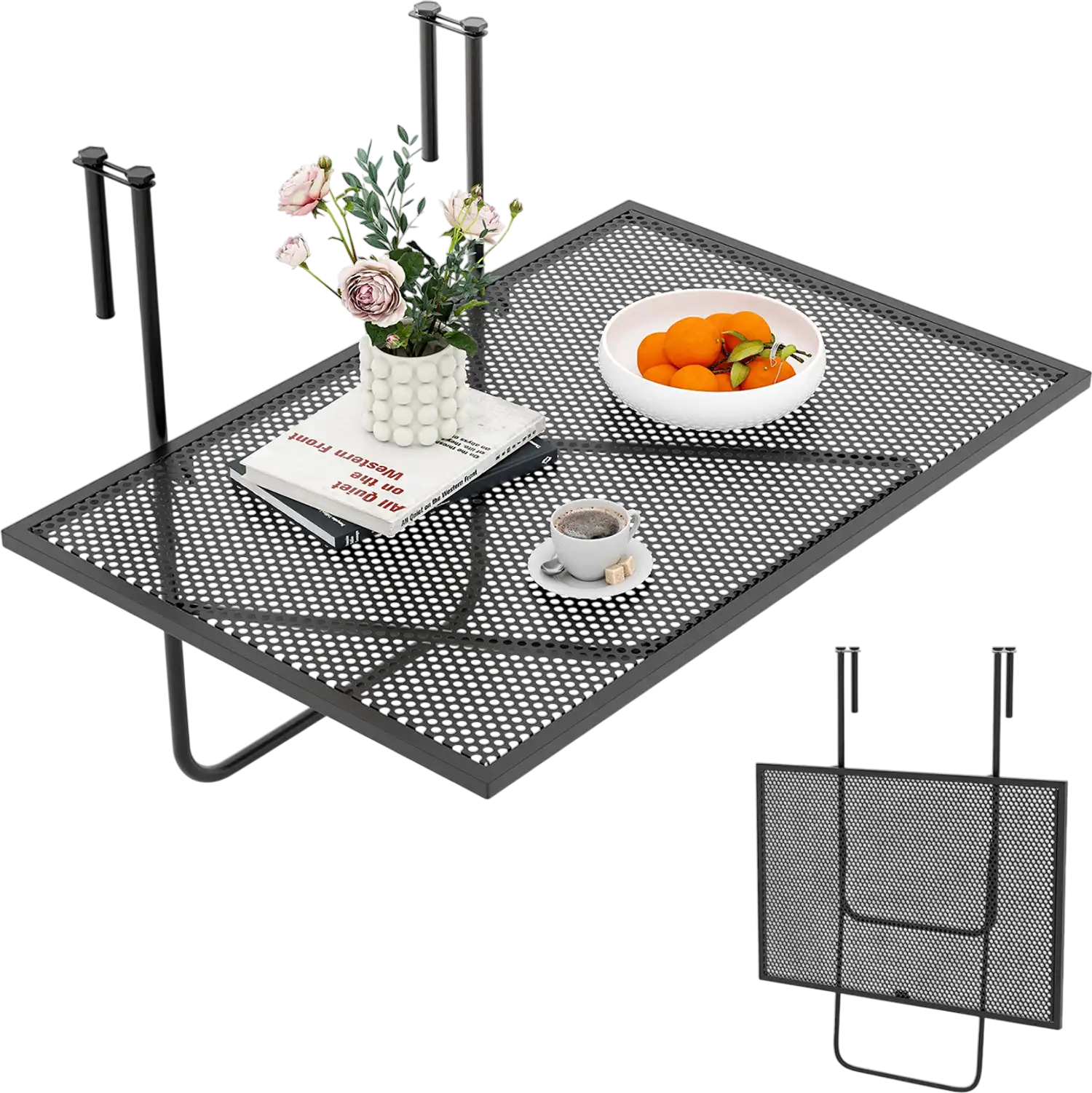 Costway Outdoor Folding Hanging Patio Table Metal Frame 92475816 New