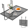 Folding hanging table with metal frame in black, featuring a spacious tabletop for outdoor use and adjustable hooks.