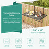 Outdoor folding hanging table with a black metal frame, featuring a spacious 24" x 16" tabletop for drinks and snacks.
