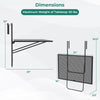 Adjustable outdoor folding hanging table with black metal frame, dimensions 20"x16", perfect for saving space.