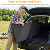 Outdoor folding table bench set with black HDPE tabletop, easily stored in a car for picnics and camping.