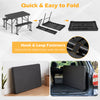 Outdoor folding table bench set in black with HDPE tabletop, designed for easy storage and ideal for outdoor dining.