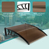 Outdoor patio awning with sturdy PC hollow panels, 40 x 40 inches, providing sunlight and rain protection for doorways.