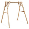 Adjustable patio swing set made of acacia wood, designed for outdoor relaxation and easy storage.