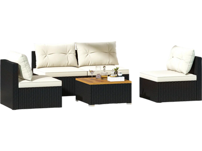 Costway 5-Piece Outdoor Patio Furniture Conversation Set Sofa Cushions Off White 29861473 New