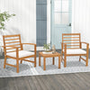 3 Pieces Outdoor Furniture Set with Soft Seat Cushions-White - Gallery View 1 of 9