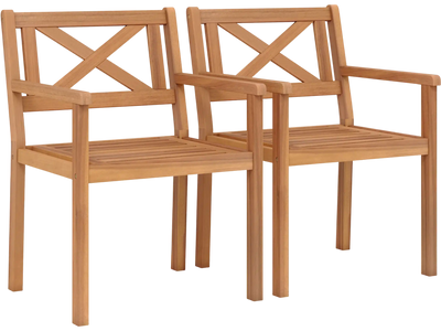 Costway Outdoor Patio Acacia Wood Dining Chairs for Porch 18432019 New