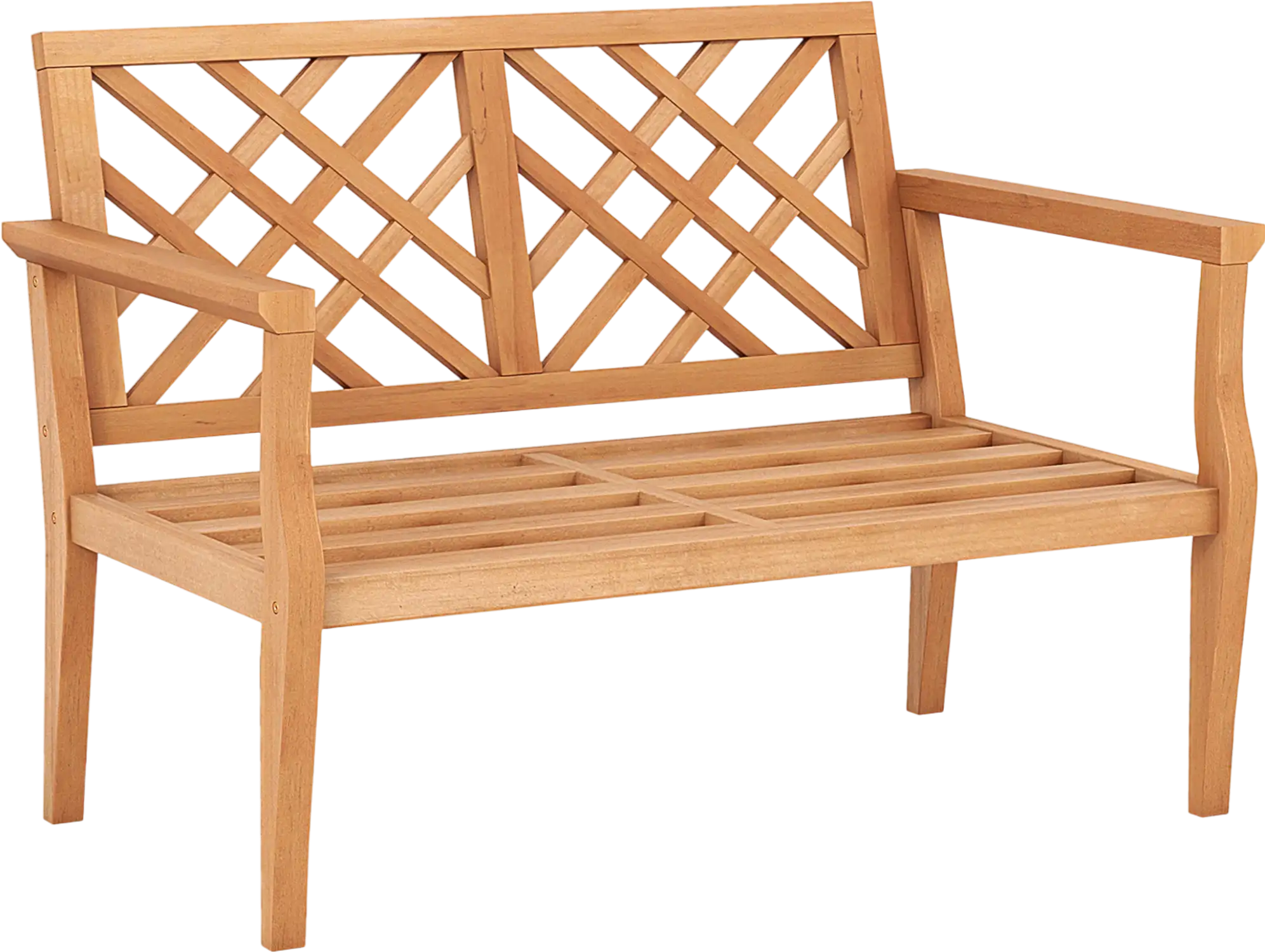 Costway Outdoor Garden Teak Wood 2-Person Bench w/ Armrests Backrest 69358127 New