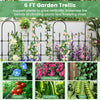6 FT outdoor garden trellis made of PE-coated metal, designed for climbing plants with elegant diamond-shaped heads.