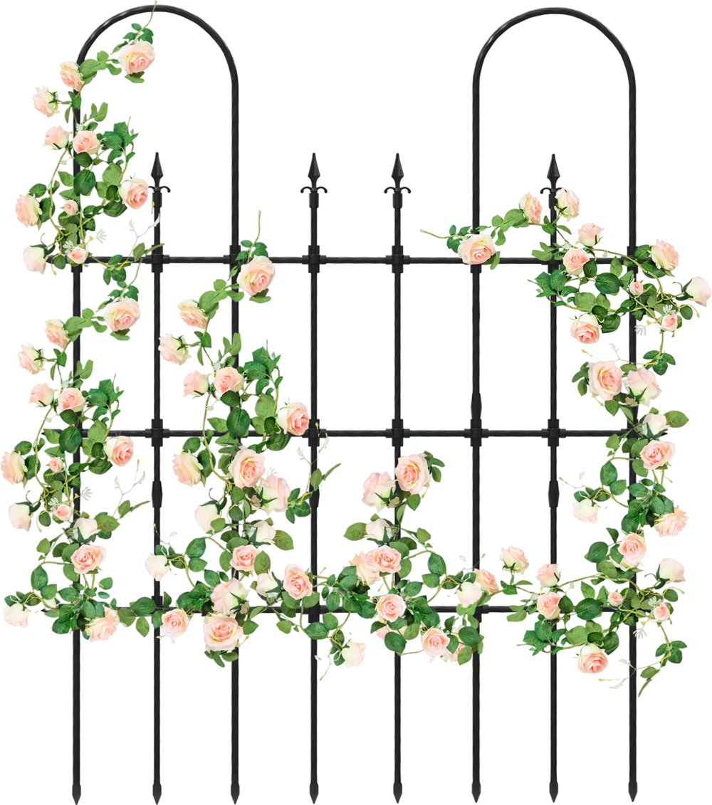 58 x 73 Inch Outdoor Garden Rose Arch Trellis for Climbing Plants