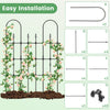 Outdoor garden rose arch trellis made of PE-coated metal, 58 x 73 inches, ideal for supporting climbing plants.