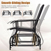 Tangkula outdoor glider chair with metal frame, featuring smooth-gliding design and comfortable armrests for patio.