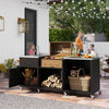 Outdoor grill table with sink and drainage, heavy-duty metal construction, ideal for patio and backyard use.